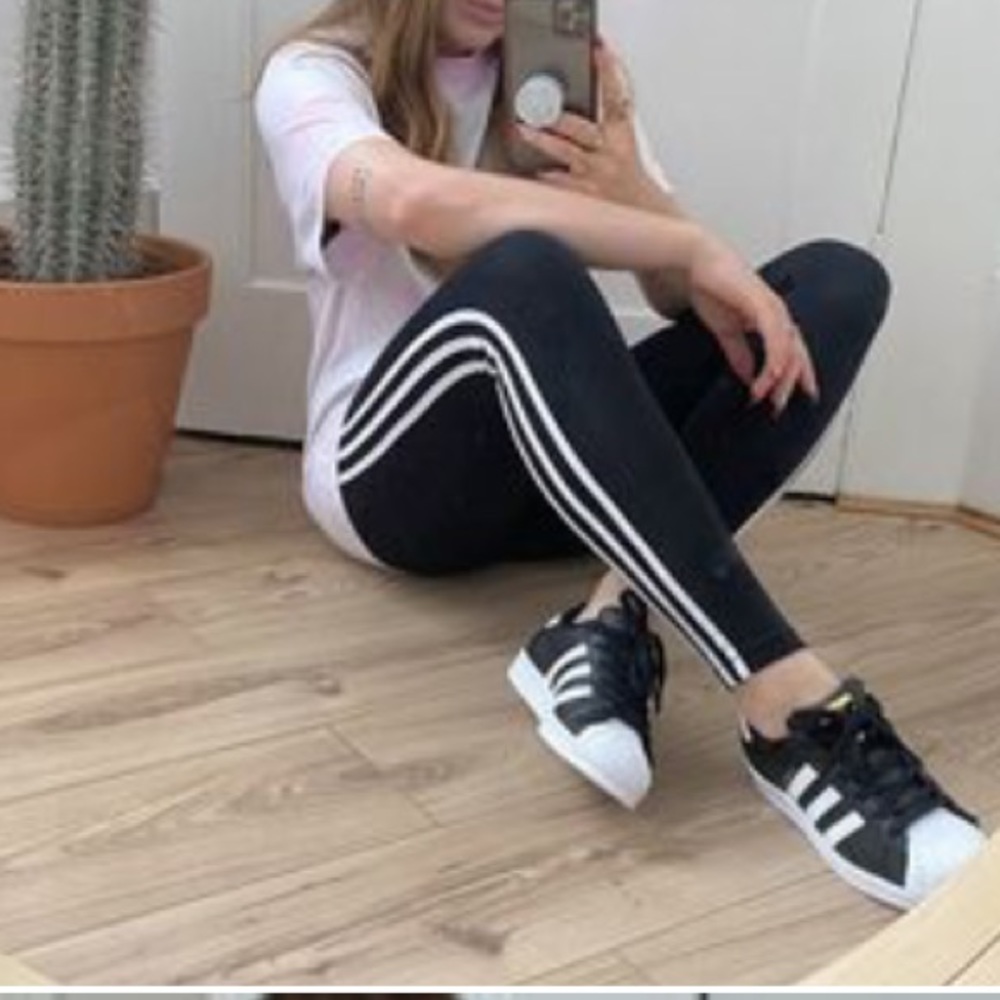 ADIDAS LEGGINGS TREFOIL BLACK/WHITE LEGGINGS - Picture 13 of 16